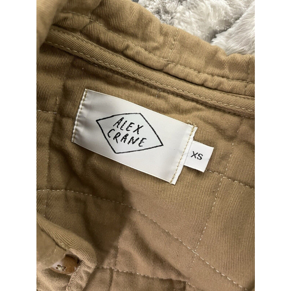 Alex Crane Quilted Jacket Brown Tan Men’s Size XS Collared Button Down Coat - Picture 6 of 7